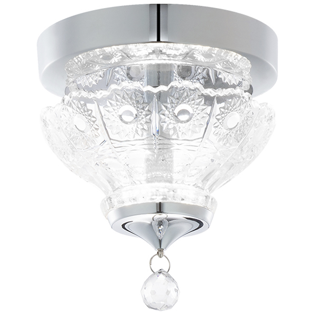 Signature Sterling LED 5.1 inch Polished Chrome Semi-Flush Mount Ceiling Light, Schonbek Signature