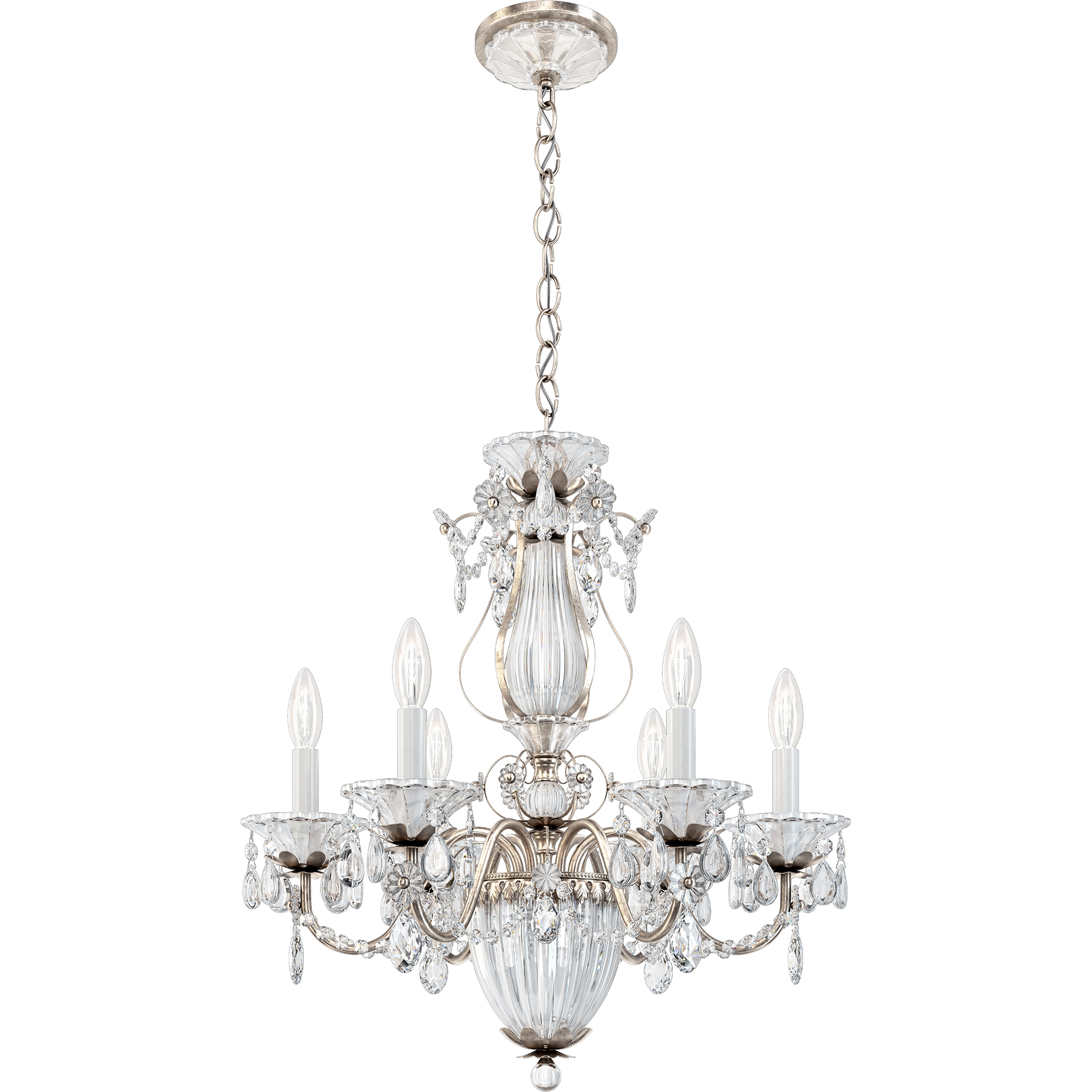 Bagatelle 7 Light 21 inch Antique Silver Chandelier Ceiling Light in Heritage