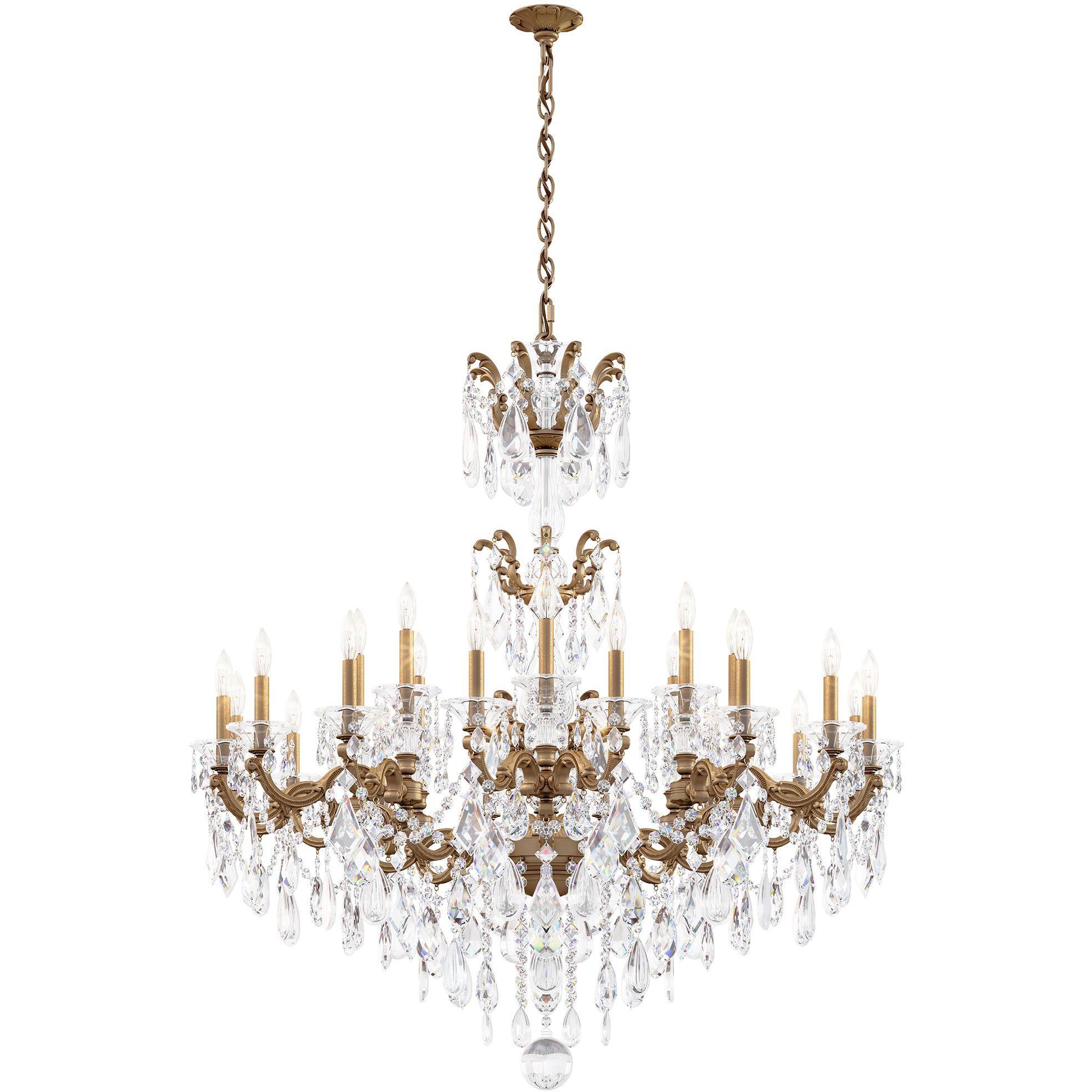 La Scala 24 Light Etruscan Gold Chandelier Ceiling Light in Radiance