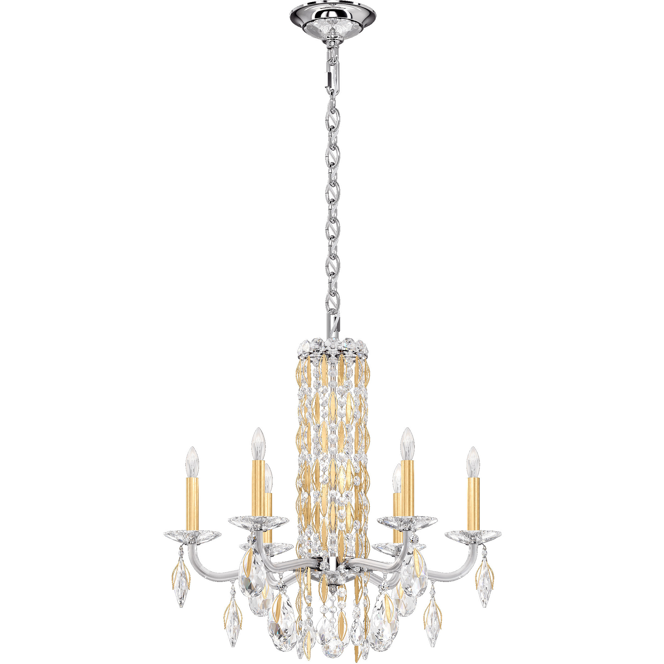 Siena 6 Light 24.5 inch Heirloom Gold Chandelier Ceiling Light in Heritage, No Spikes