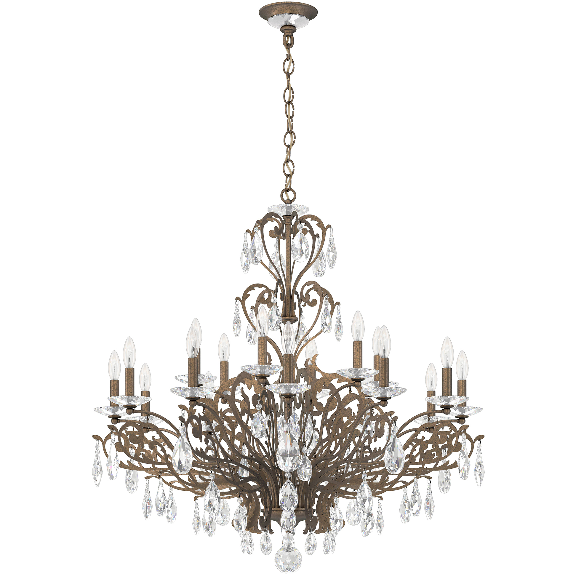 Filigrae 18 Light 39 inch Etruscan Gold Chandelier Ceiling Light