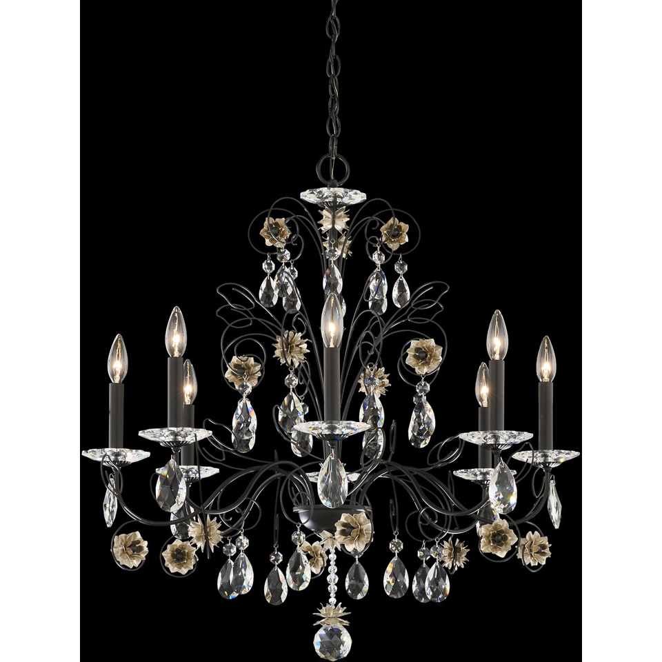 Signature Camellia 8 Light 30 inch Heirloom Gold with White Chandelier Ceiling Light
