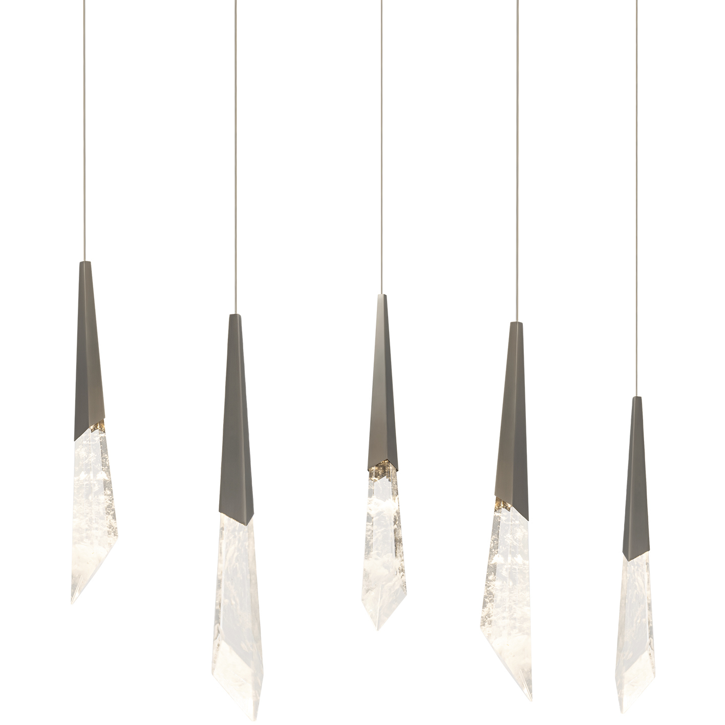 Beyond Solitude LED 5.5 inch Antique Nickel Multi-Light Pendant Ceiling Light, Linear Canopy