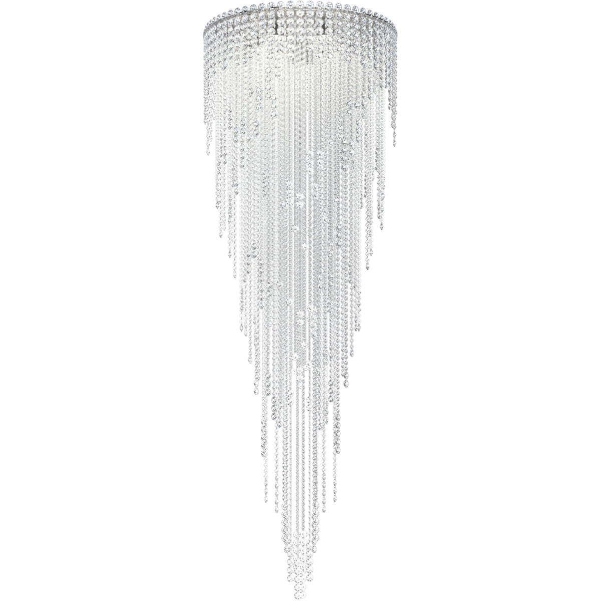 Chantant 6 Light Polished Stainless Steel Flush Mount Ceiling Light in Optic, Strand