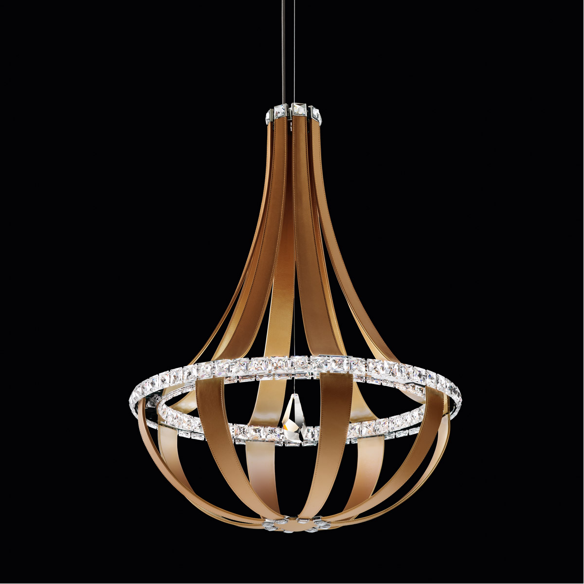 Crystal Empire LED LED Grizzly Black Pendant Ceiling Light in Swarovski