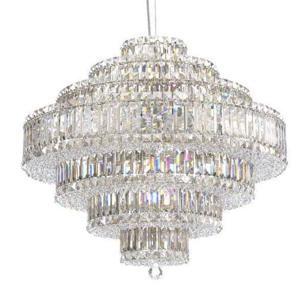 Plaza 31 Light Stainless Steel Pendant Ceiling Light in Optic