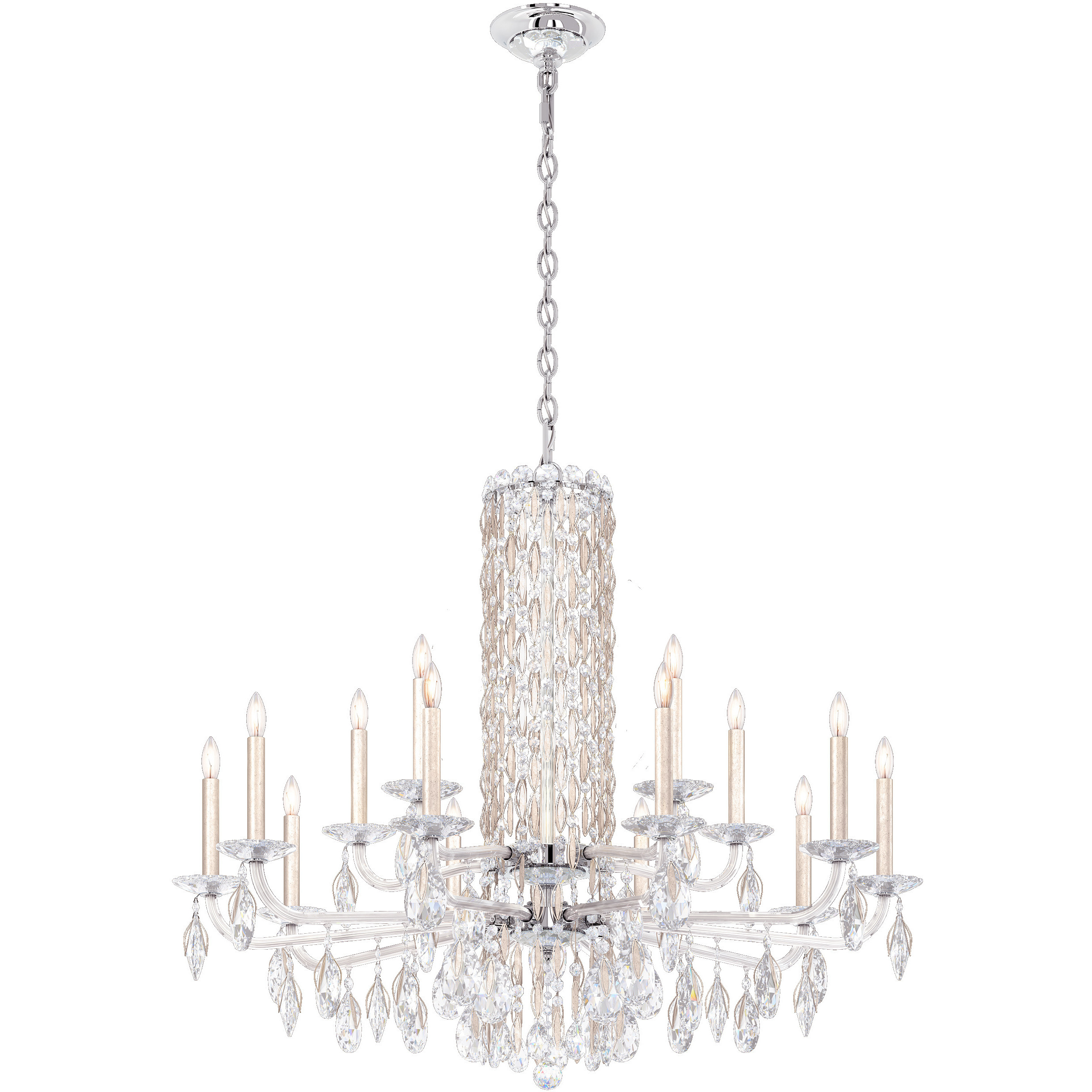Siena 15 Light 41 inch Antique Silver Chandelier Ceiling Light in Heritage, No Spikes