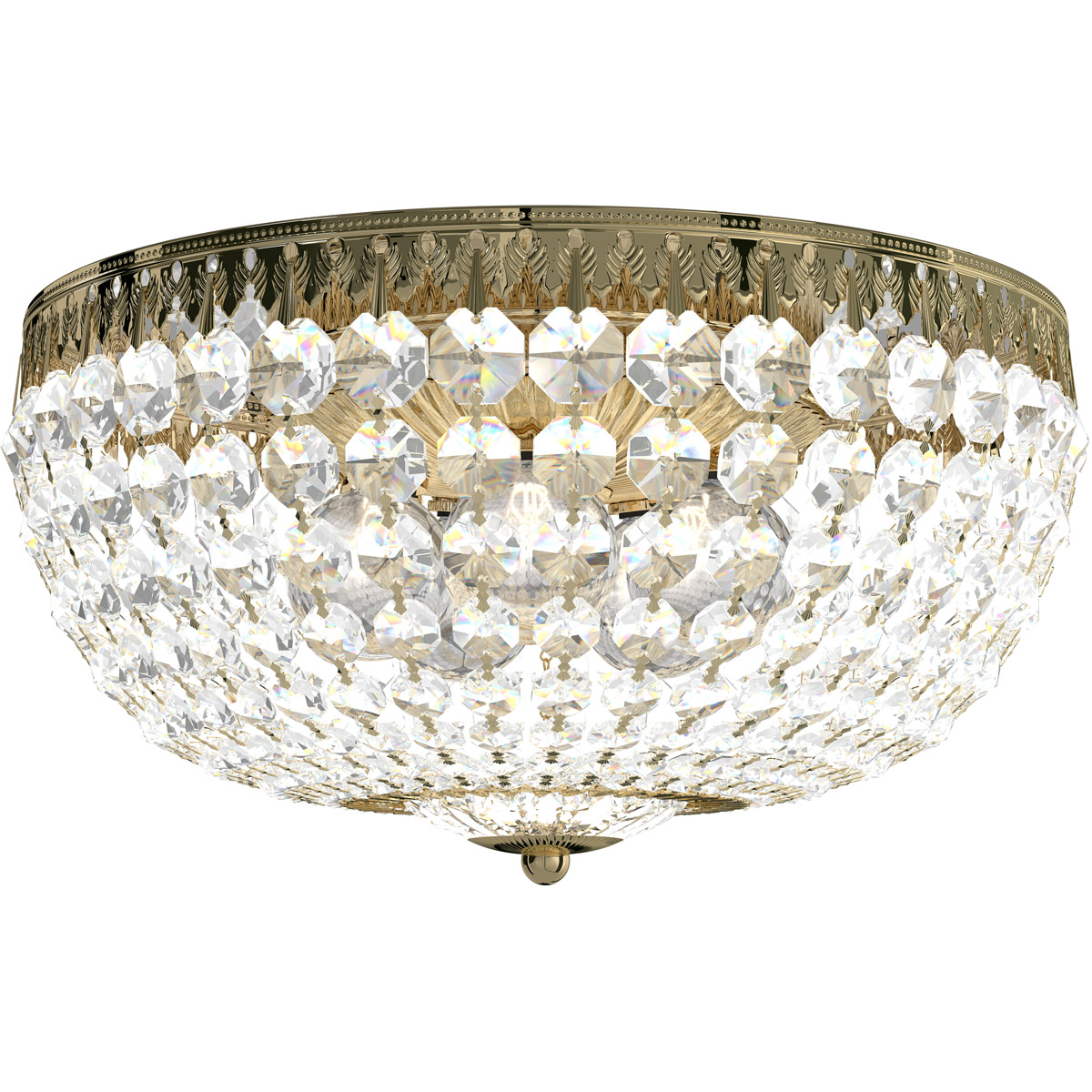 Petit Crystal 5 Light Aurelia Flush Mount Ceiling Light in Optic