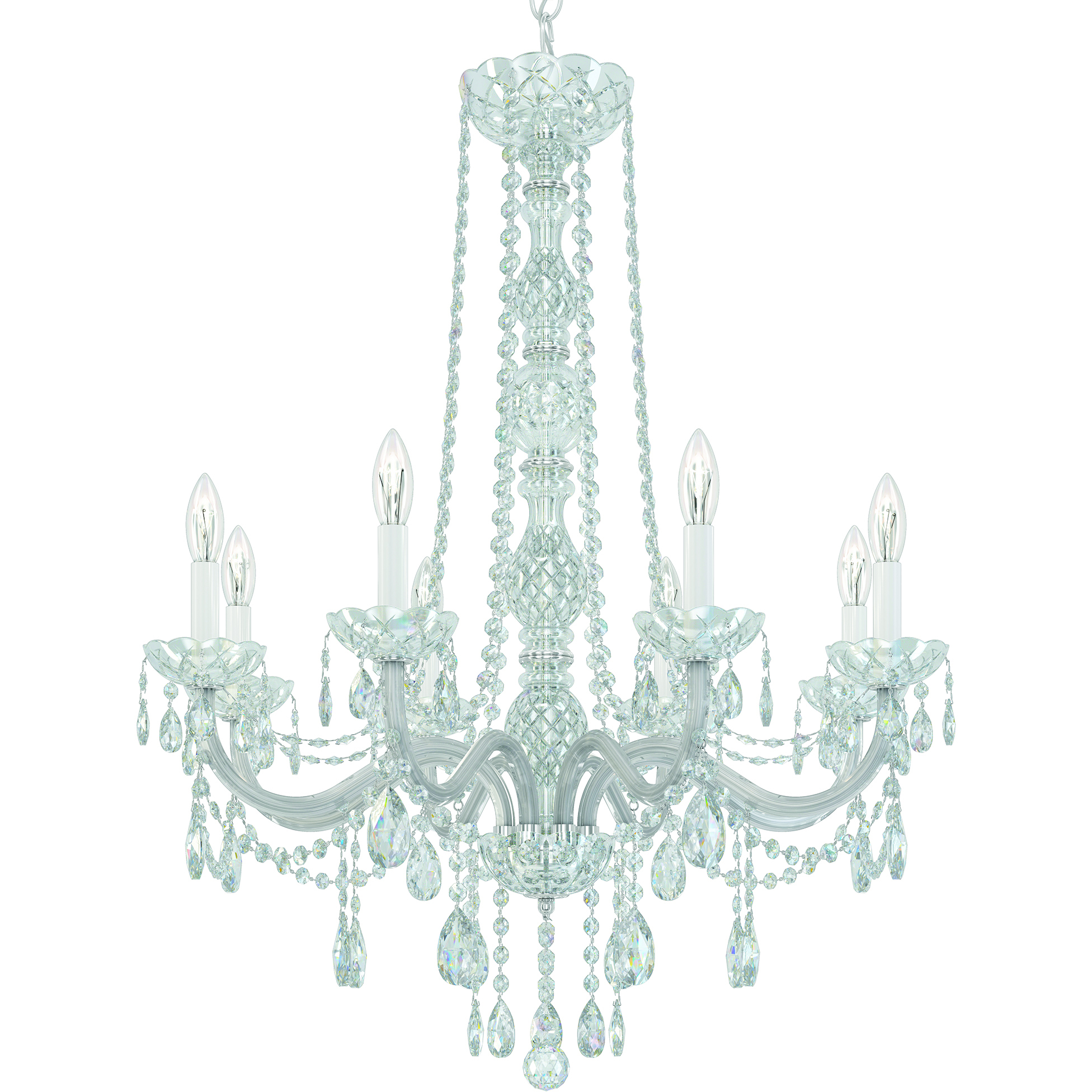 Arlington 8 Light 28 inch Polished Silver Chandelier Ceiling Light in Heritage