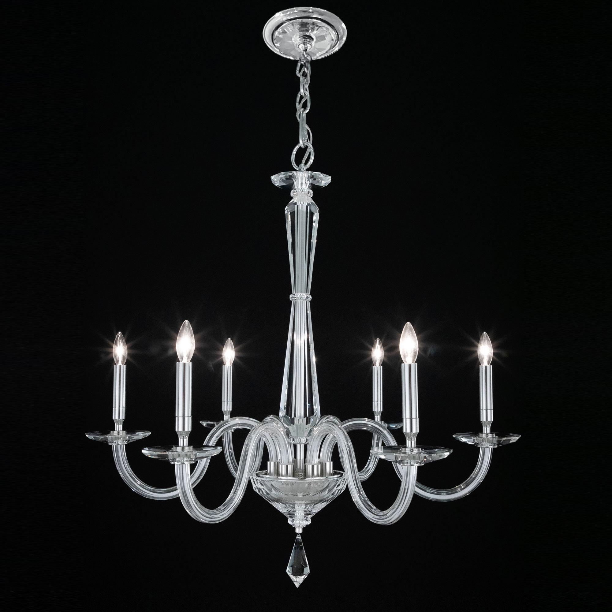 Signature Habsburg 6 Light 30 inch Polished Chrome Chandelier Ceiling Light, Schonbek Signature