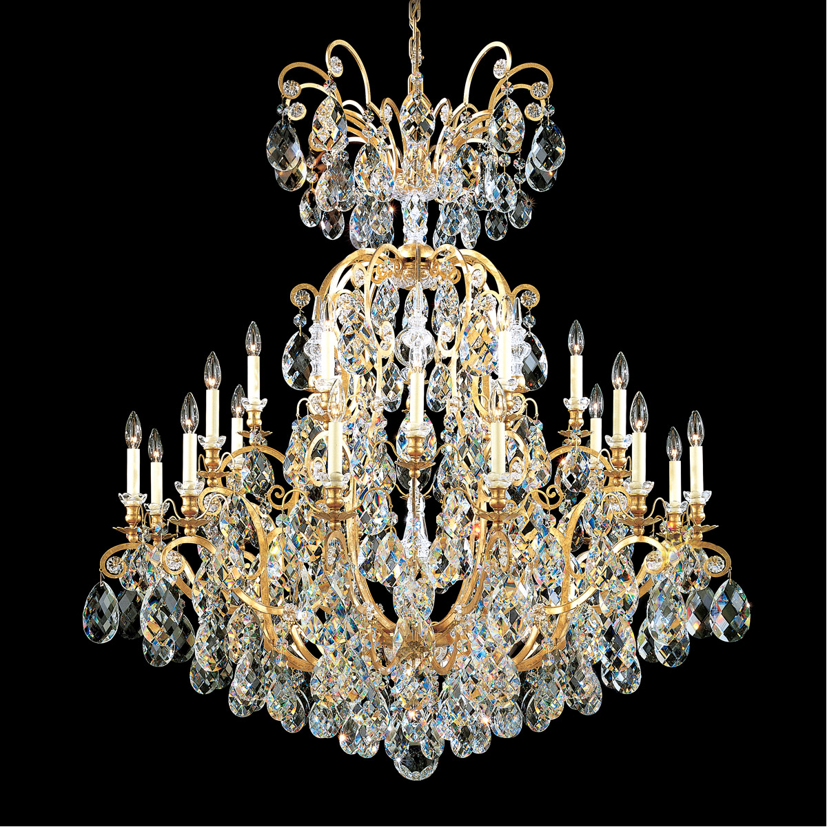 Renaissance 25 Light 45 inch Heirloom Bronze Chandelier Ceiling Light in Swarovski