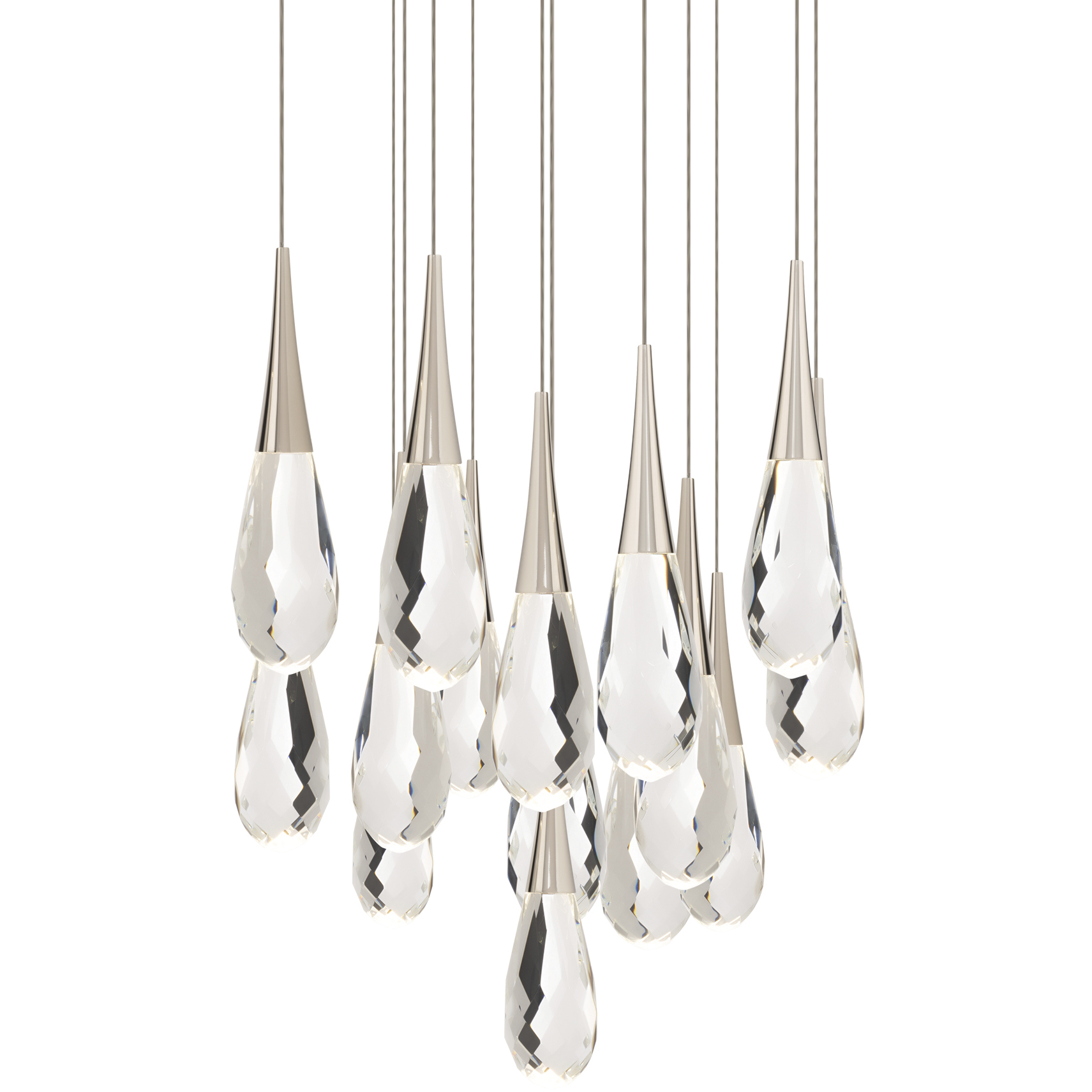 Beyond Hibiscus LED 23 inch Polished Nickel Multi-Light Pendant Ceiling Light, Round Canopy
