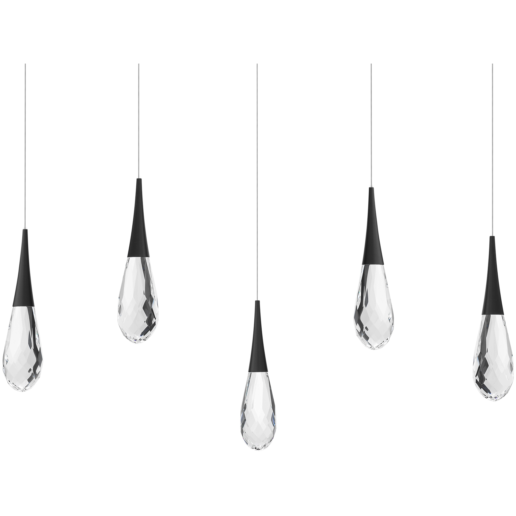 Beyond Hibiscus LED 5.5 inch Black Multi-Light Pendant Ceiling Light, Linear Canopy