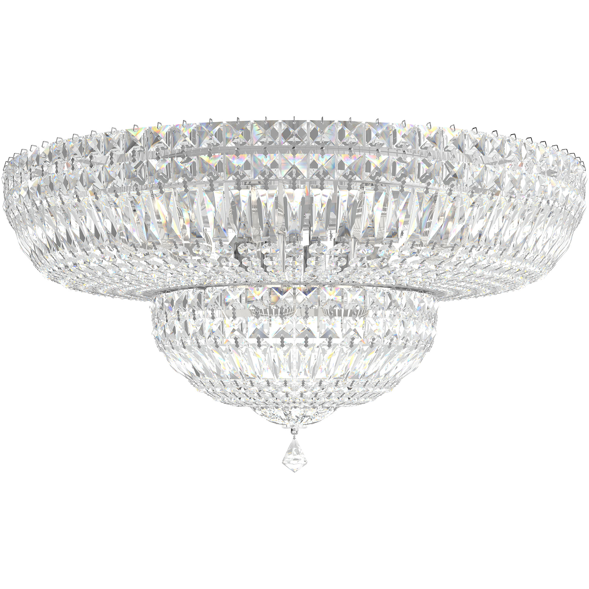 Petit Crystal Deluxe 13 Light Polished Silver Flush Mount Ceiling Light in Radiance