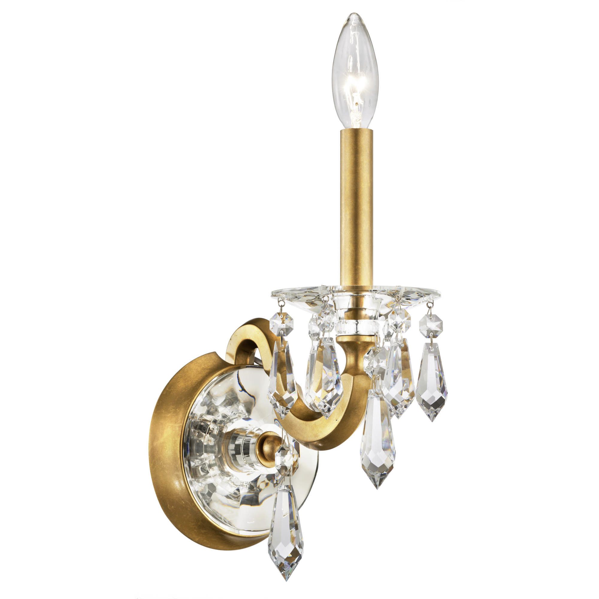 Signature Napoli 1 Light 7.8 inch Heirloom Gold Wall Sconce Wall Light, Schonbek Signature