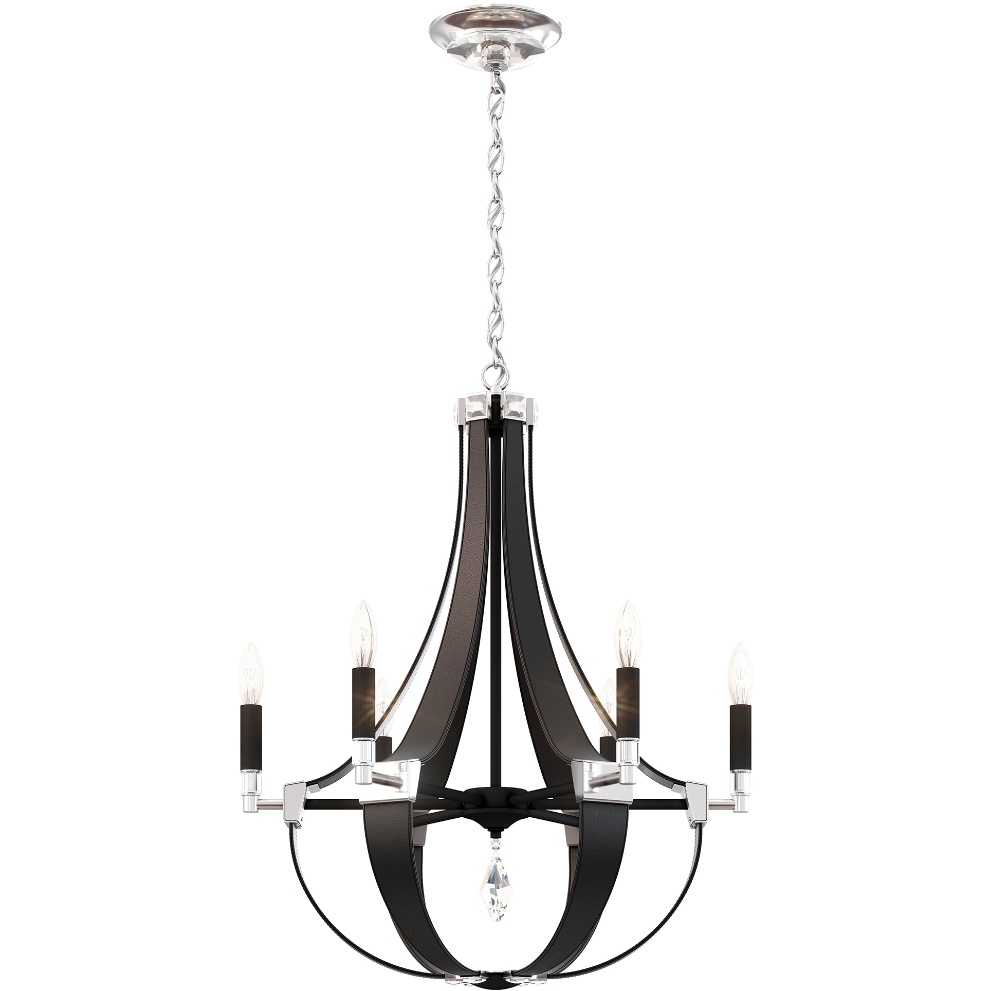 Crystal Empire 6 Light Grizzly Black Chandelier Ceiling Light