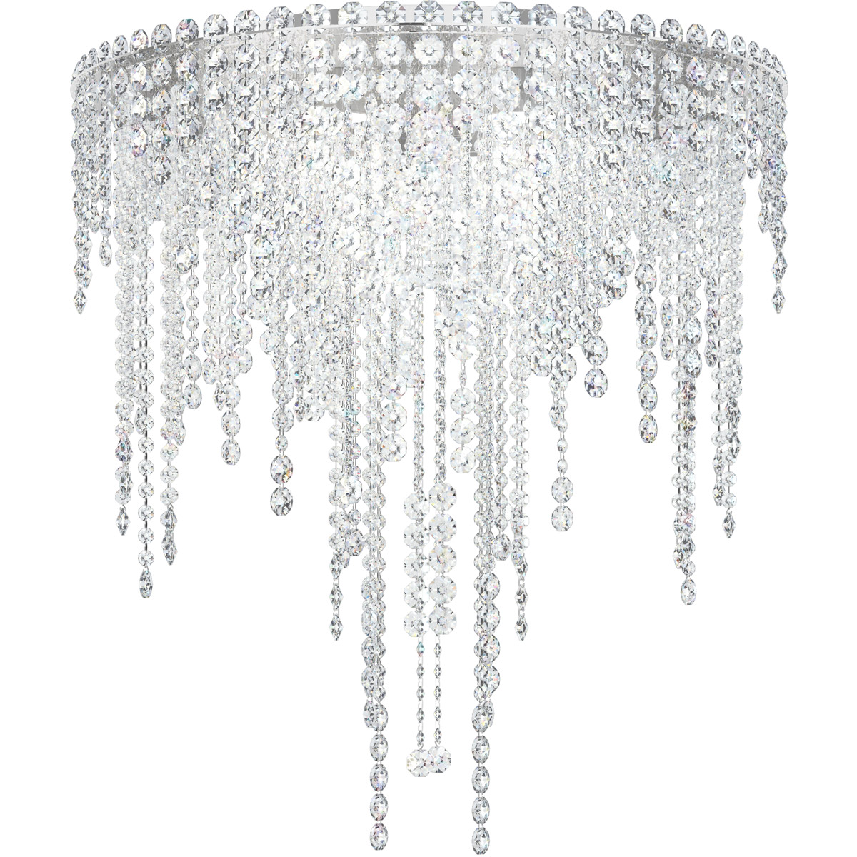 Chantant 6 Light Polished Stainless Steel Flush Mount Ceiling Light in Optic, Strand