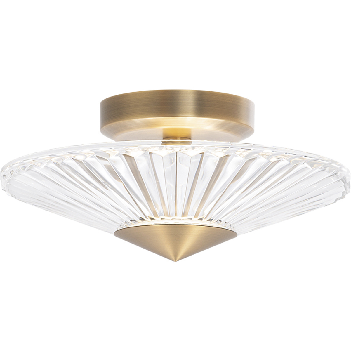 Signature Origami LED 12 inch Aged Brass Semi-Flush Mount Ceiling Light, Schonbek Signature