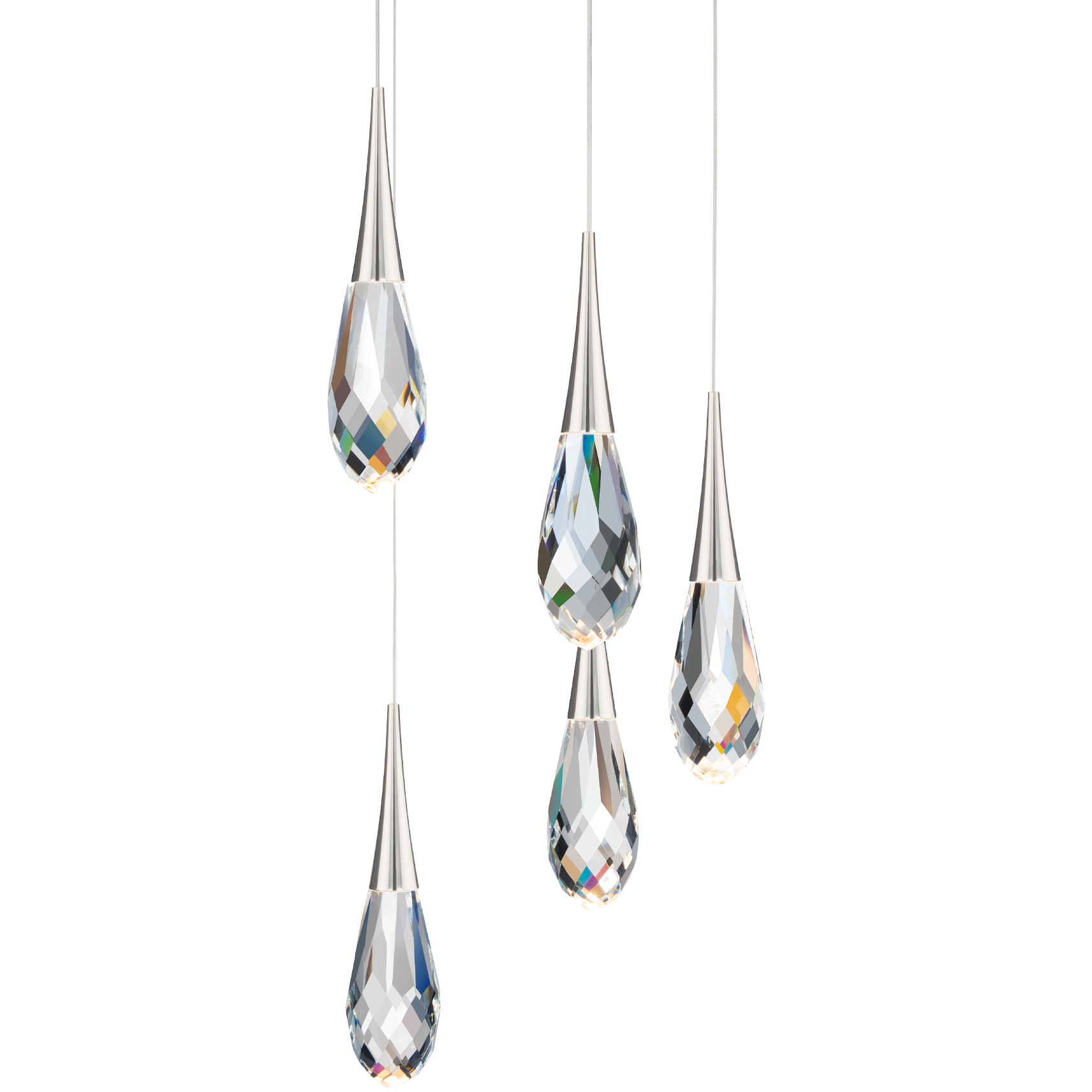 Beyond Hibiscus LED 17 inch Polished Nickel Multi-Light Pendant Ceiling Light, Beyond