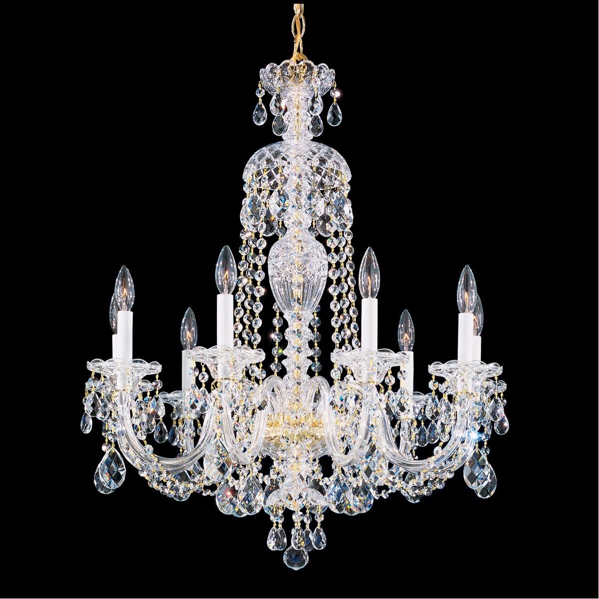 Sterling 9 Light Polished Silver Chandelier Ceiling Light in Radiance