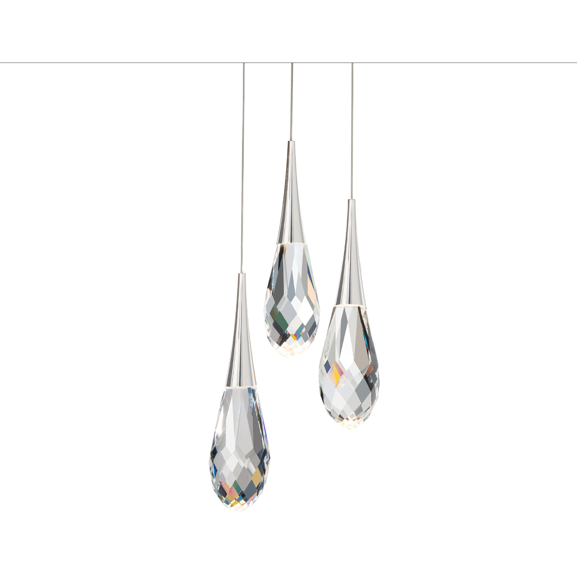 Beyond Hibiscus LED 12 inch Polished Nickel Multi-Light Pendant Ceiling Light, Beyond