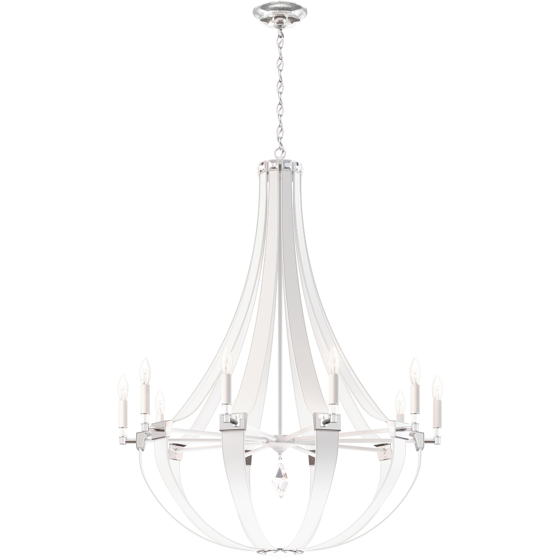 Crystal Empire 10 Light White Pass Chandelier Ceiling Light
