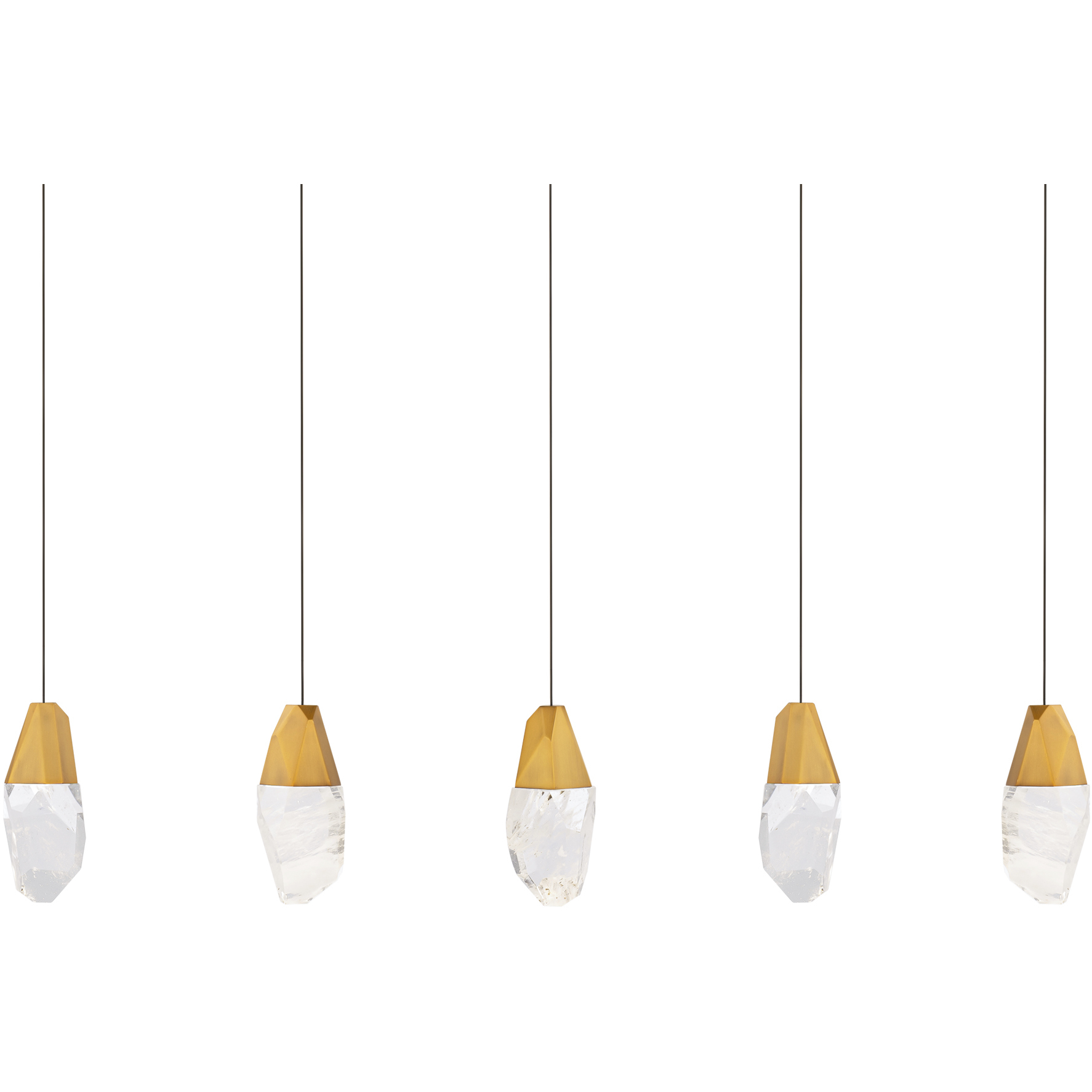 Beyond Martini LED 5.5 inch Aged Brass Multi-Light Pendant Ceiling Light in Optic Haze, Linear Canopy