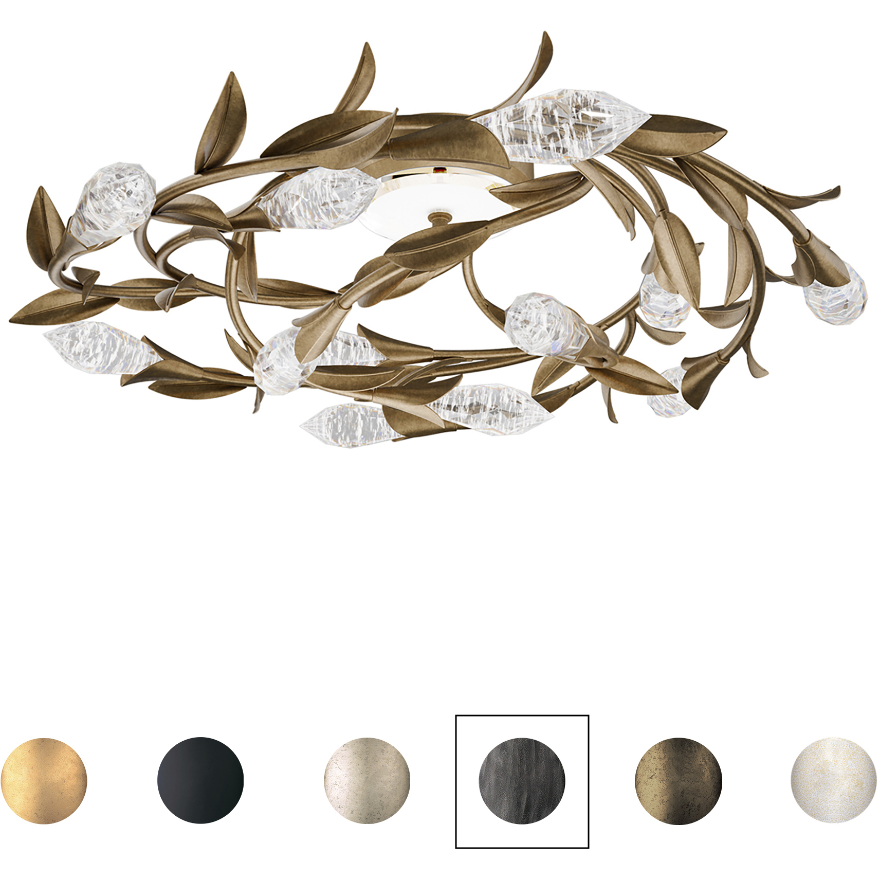 Signature Secret Garden LED 26 inch Antique Pewter Flush Mount Ceiling Light