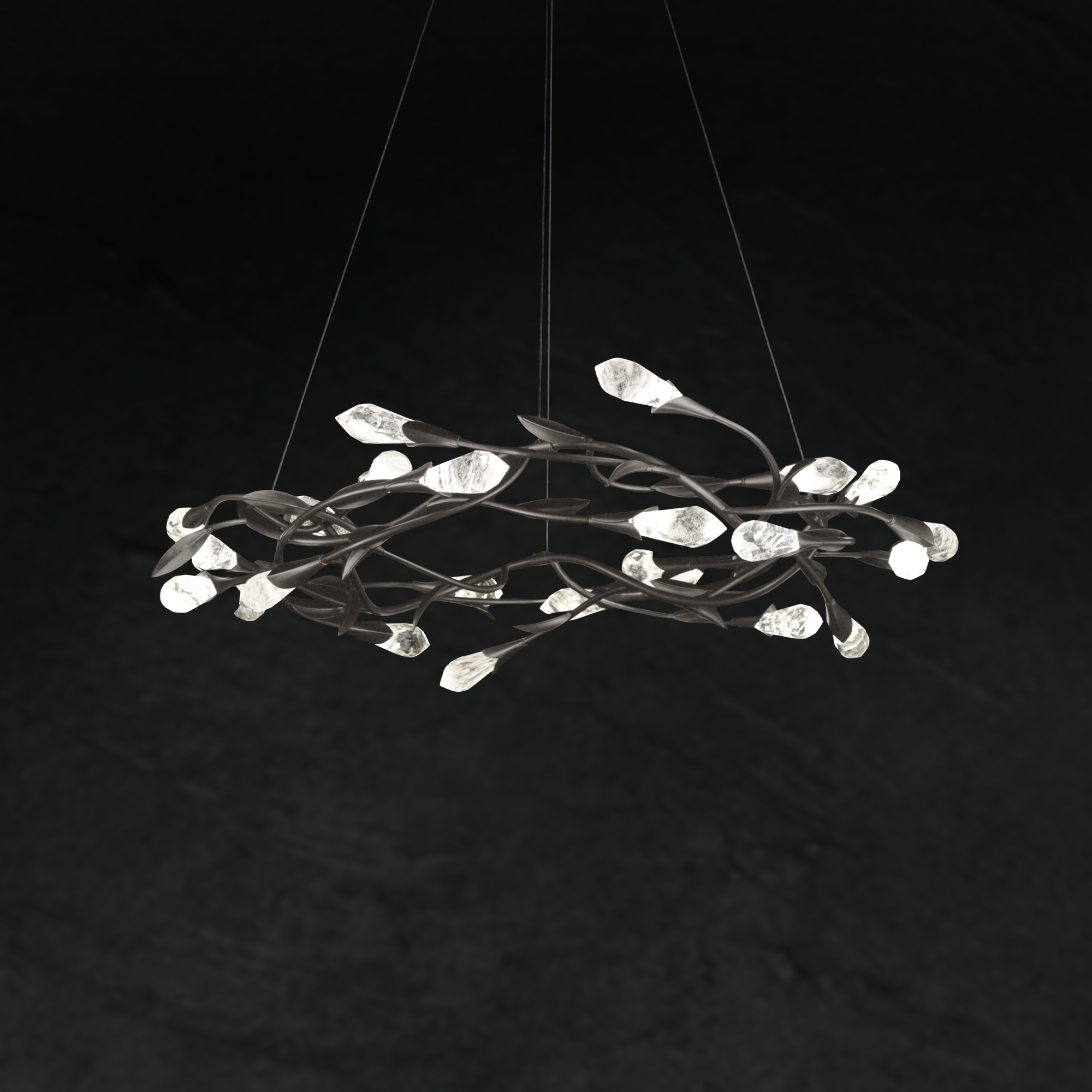 Signature Secret Garden LED 35.4 inch Antique Pewter Chandelier Ceiling Light, Schonbek Signature