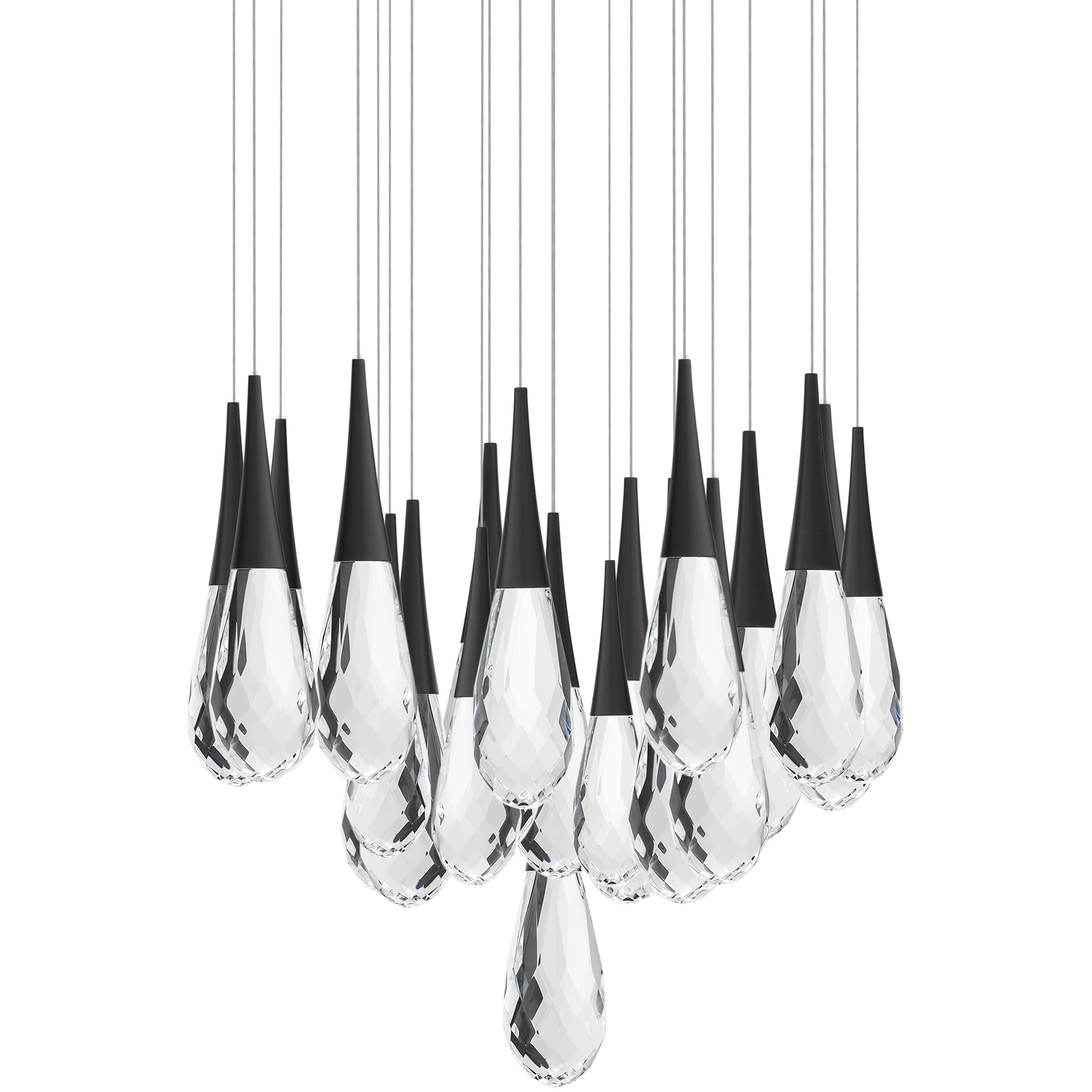 Beyond Hibiscus LED 26 inch Black Multi-Light Pendant Ceiling Light, Round  Canopy