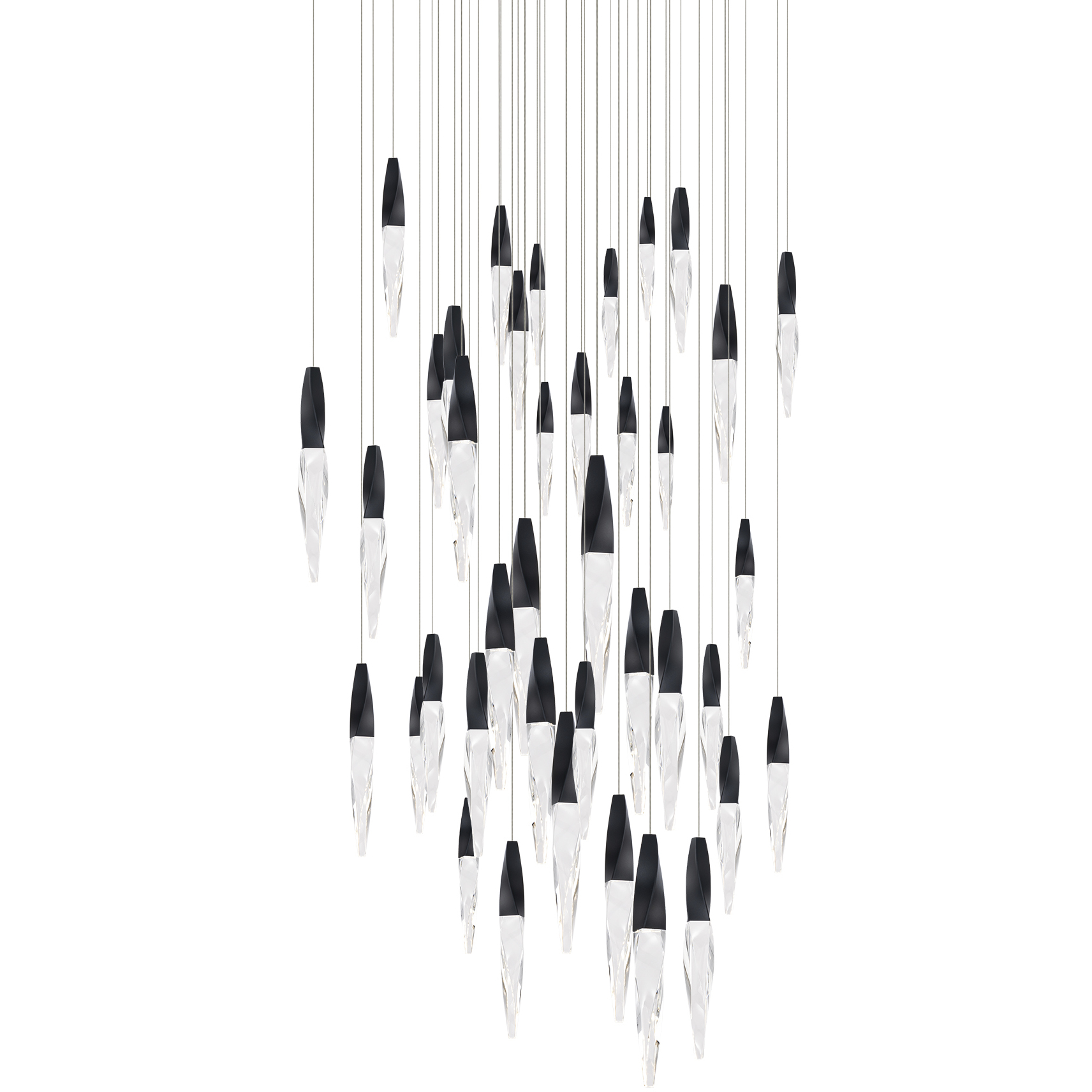Beyond Kindjal LED 36 inch Black Multi-Light Pendant Ceiling Light, Square Canopy