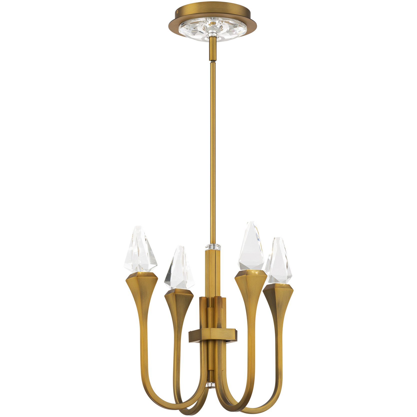 Beyond Plumeria LED 12 inch Aged Brass Pendant Ceiling Light