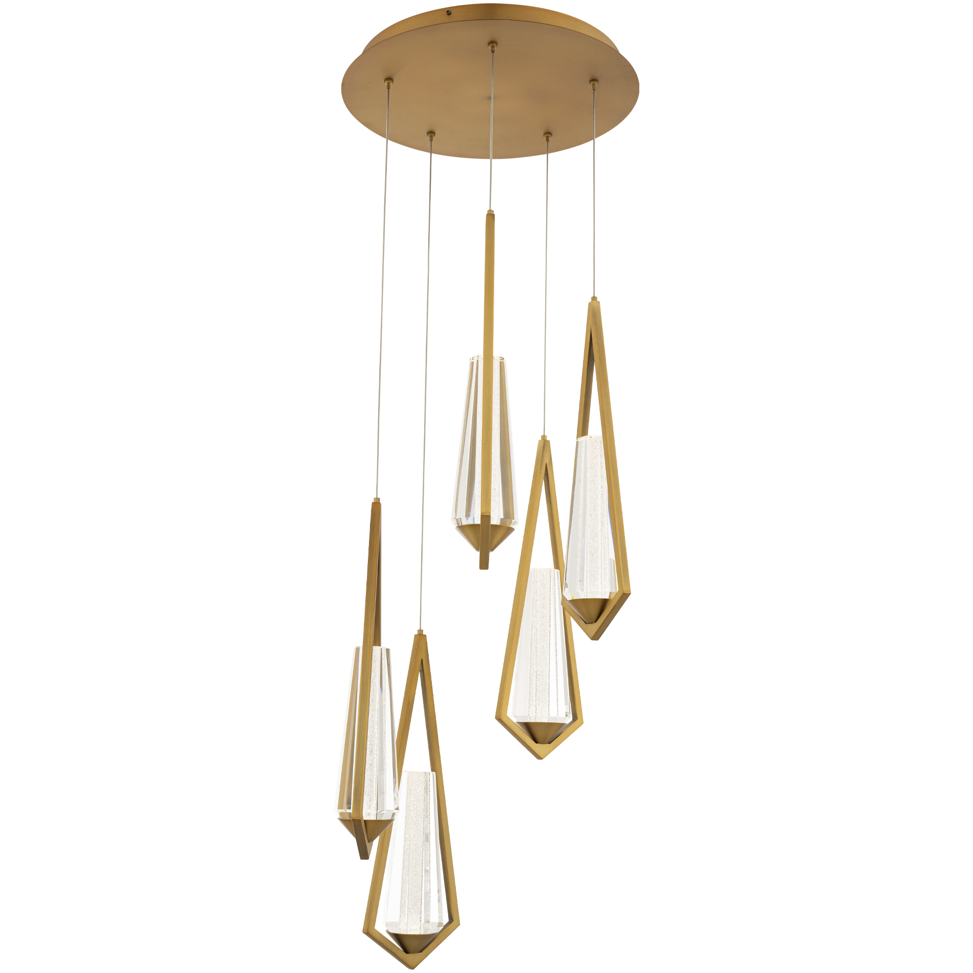 Beyond Devotion LED 17 inch Aged Brass Multi-Light Pendant Ceiling Light