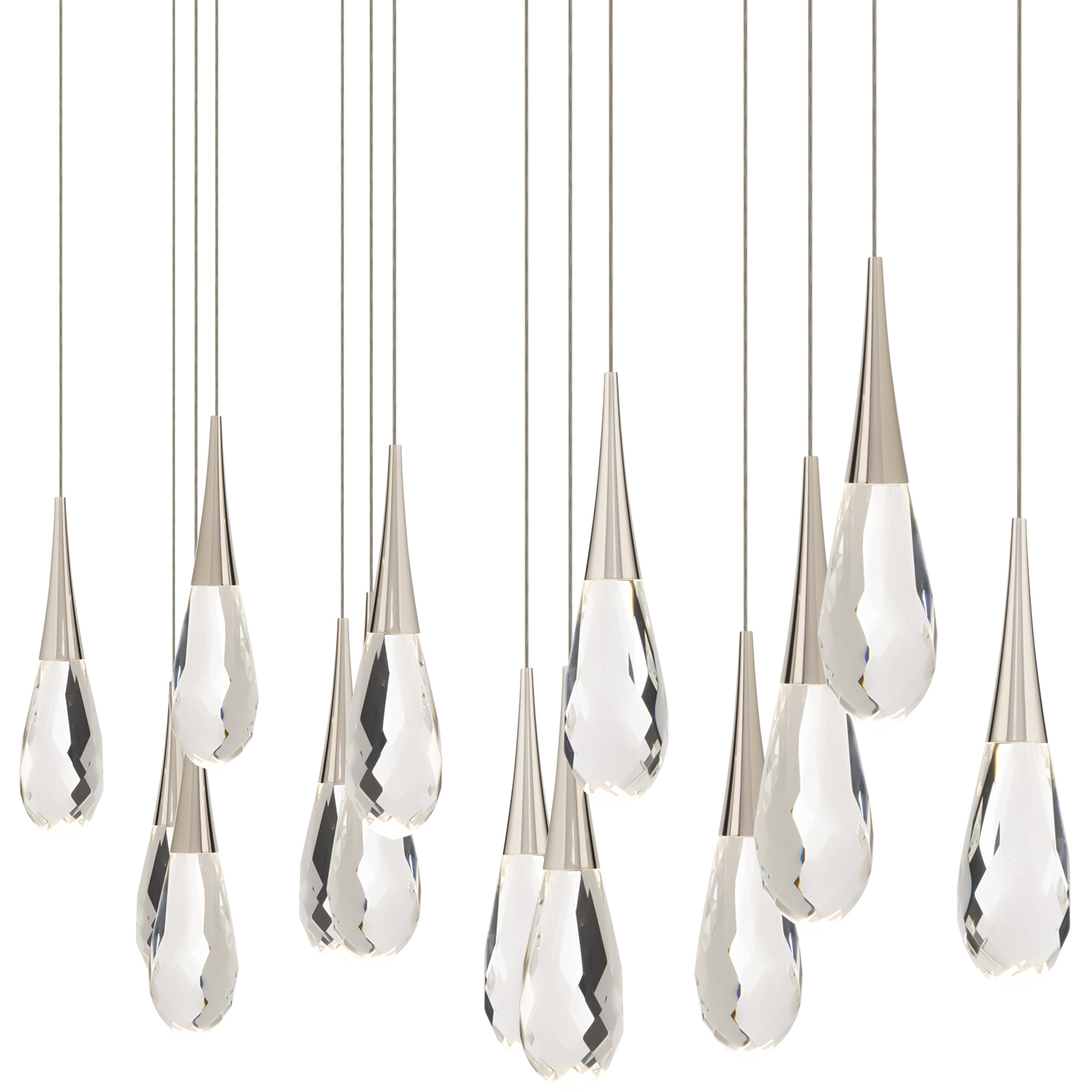 Beyond Hibiscus LED 9.5 inch Polished Nickel Multi-Light Pendant Ceiling Light, Linear Canopy