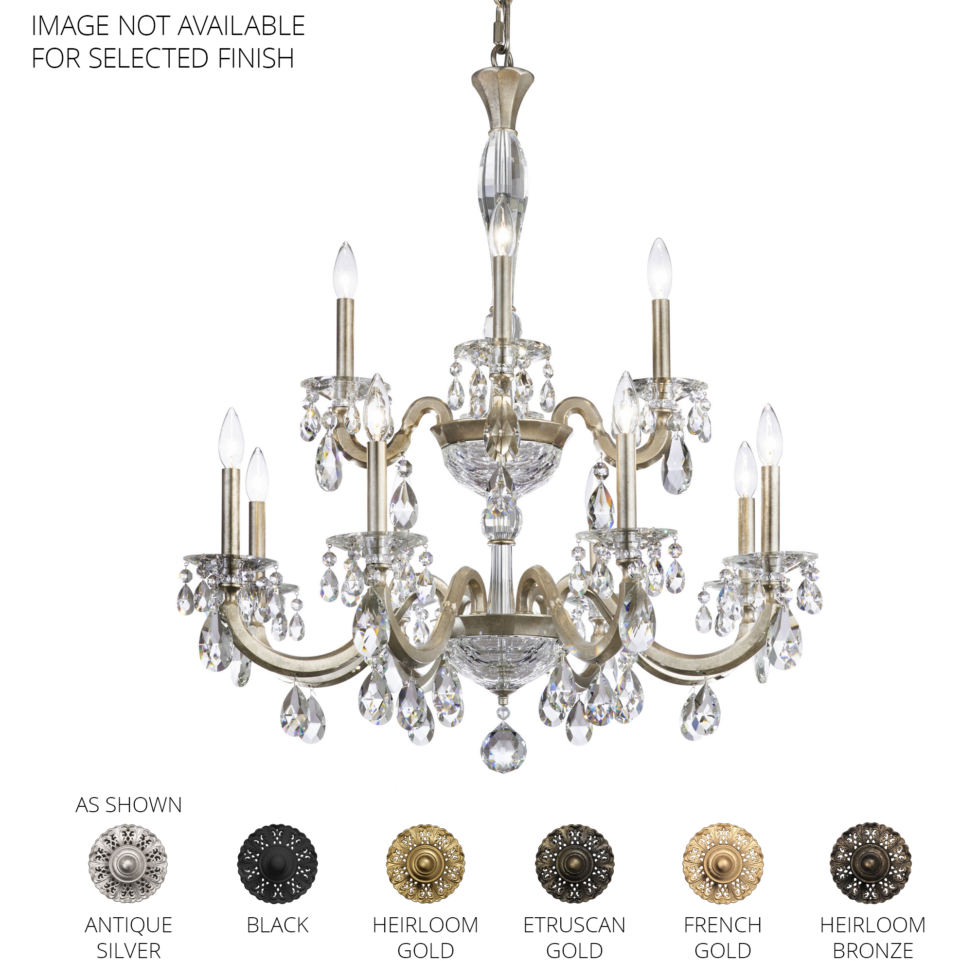 Signature San Marco 12 Light 32.3 inch Etruscan Gold Chandelier Ceiling Light, Schonbek Signature