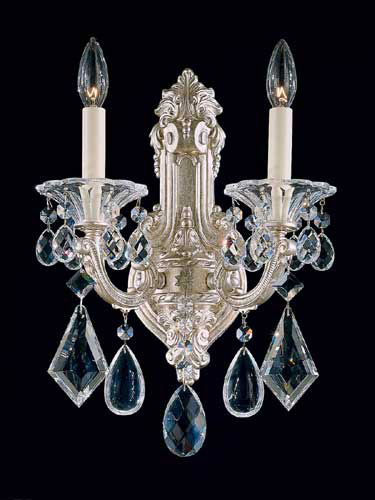 La Scala 2 Light 6.5 inch Antique Silver Wall Sconce Wall Light in Antique Silver Cast