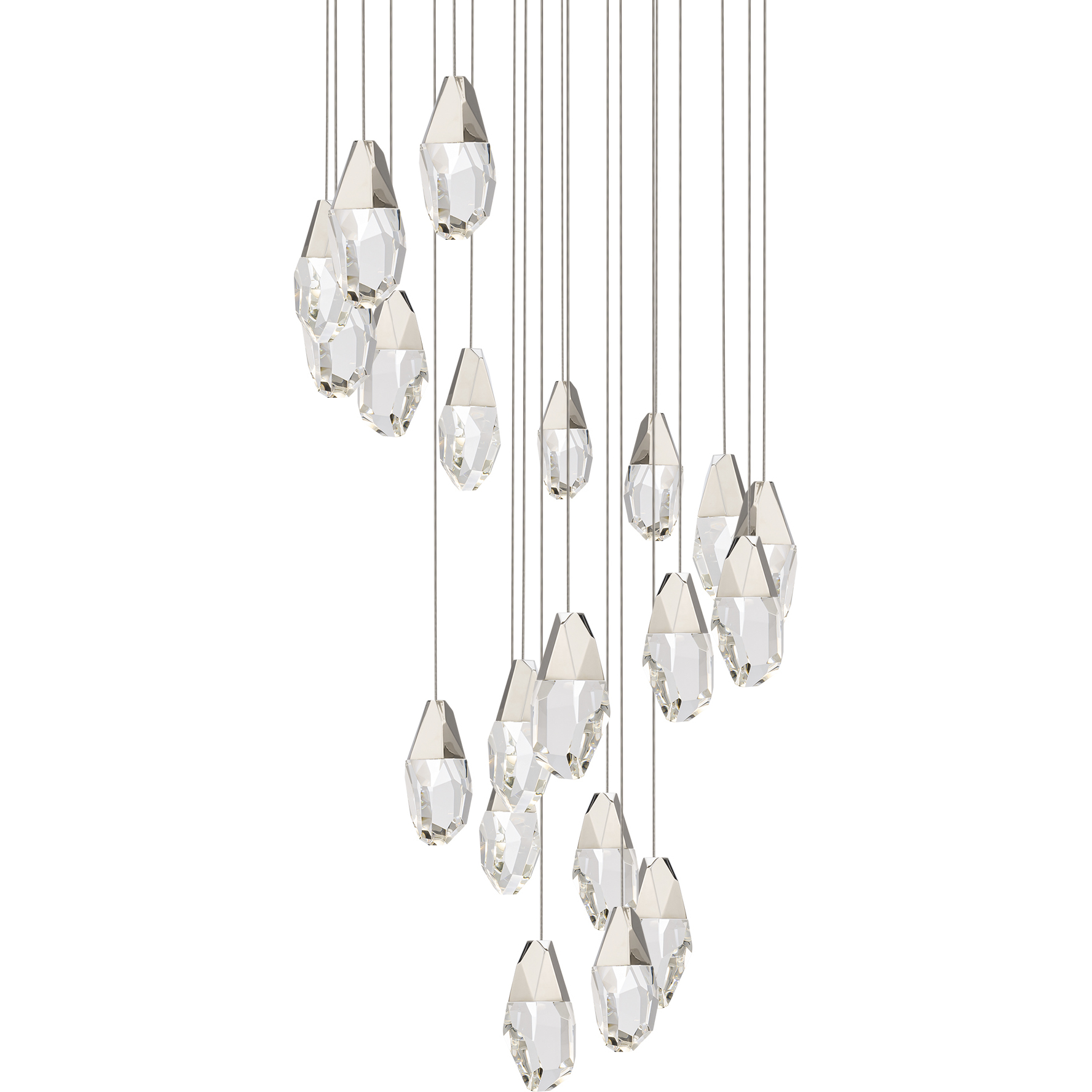 Beyond Martini LED 26 inch Polished Nickel Multi-Light Pendant Ceiling Light in Optic Haze, Round Canopy