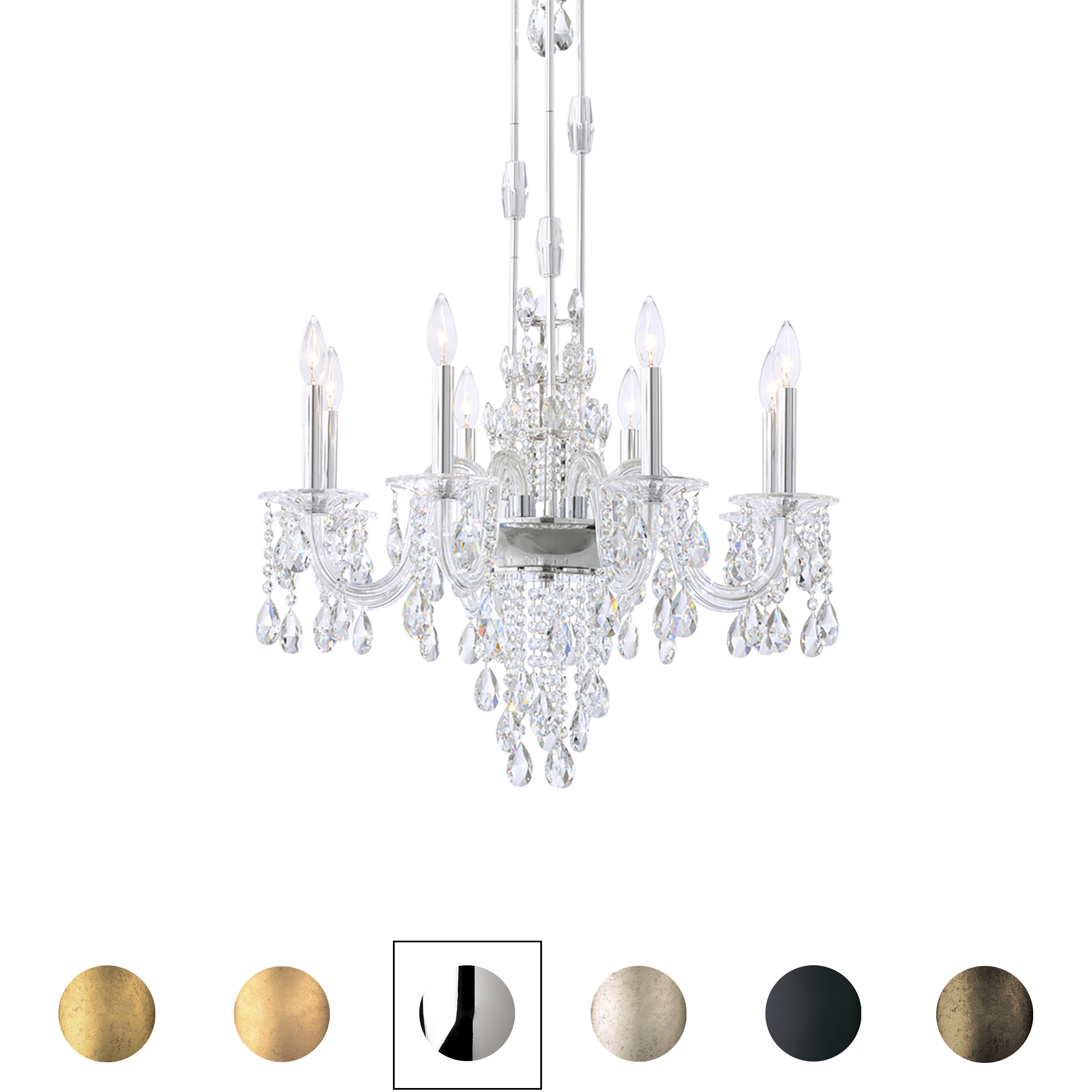 Signature Rainier 8 Light 26 inch Antique Silver Chandelier Ceiling Light