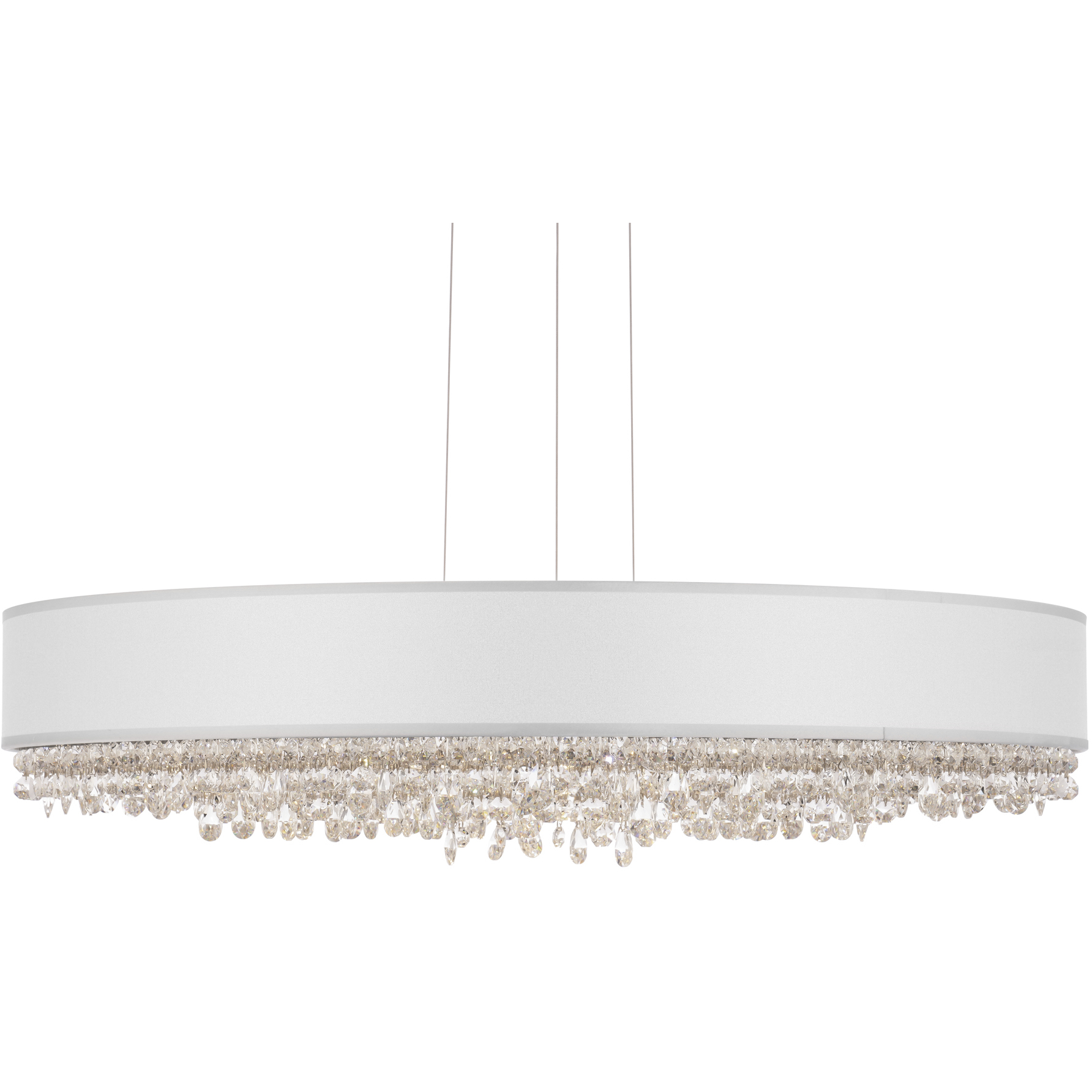 Signature Eclyptix LED 28.8 inch Polished Stainless Steel Pendant Ceiling Light in Wavy Layout, Silver, Wavy Layout