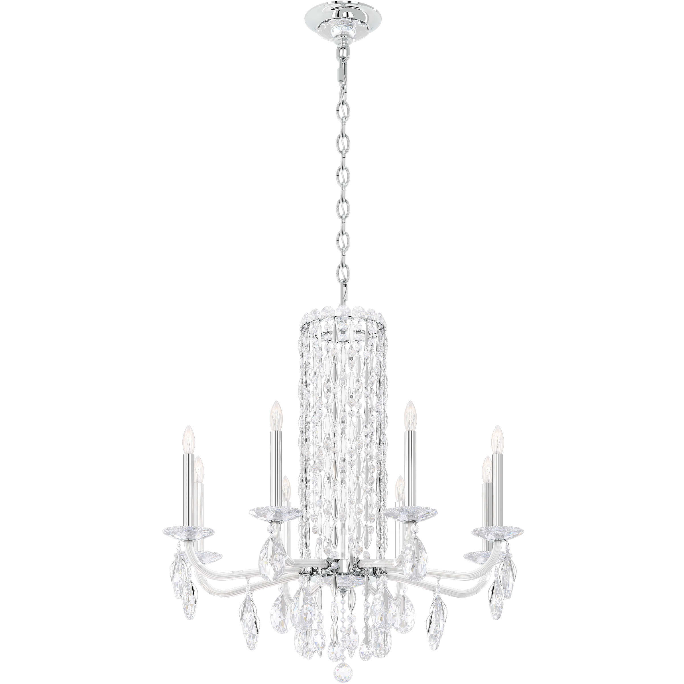 Siena 8 Light 30 inch Polished Stainless Steel Chandelier Ceiling Light in Heritage