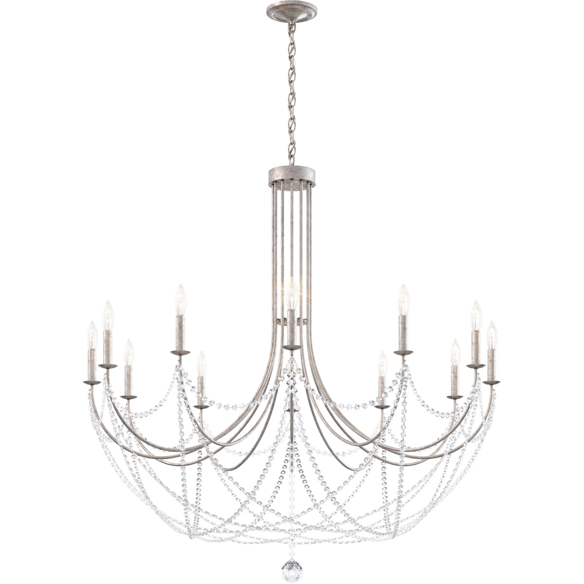 Verdana 12 Light Antique Silver Chandelier Ceiling Light