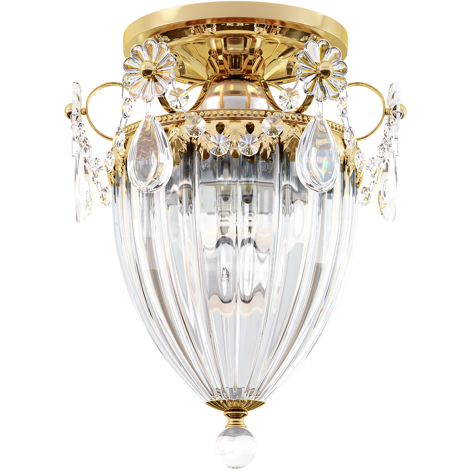 Bagatelle 1 Light 8 inch Aurelia Semi-Flush Mount Ceiling Light in Swarovski