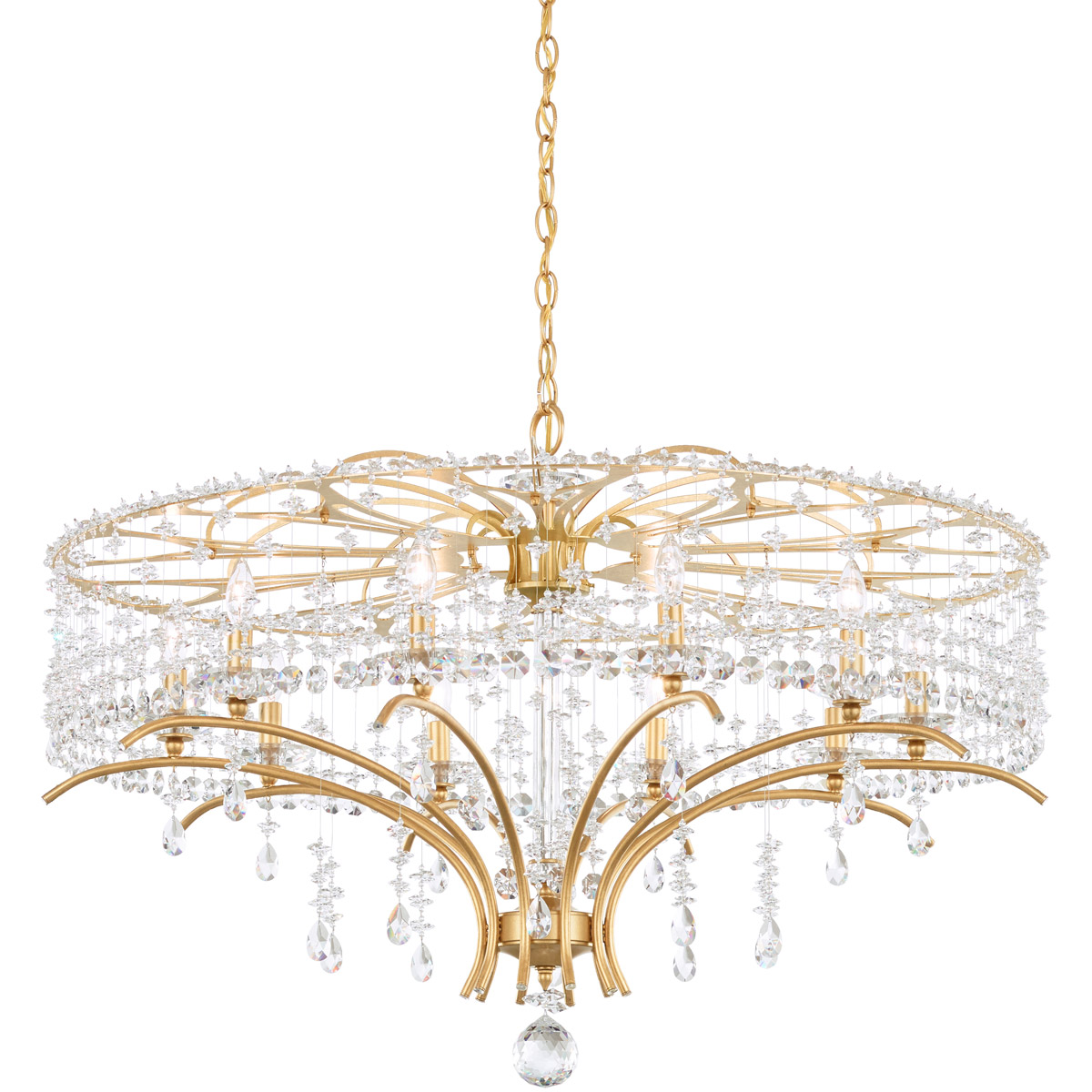 Bella Rose 10 Light Ferro Black Chandelier Ceiling Light in Heritage, Adjustable Height