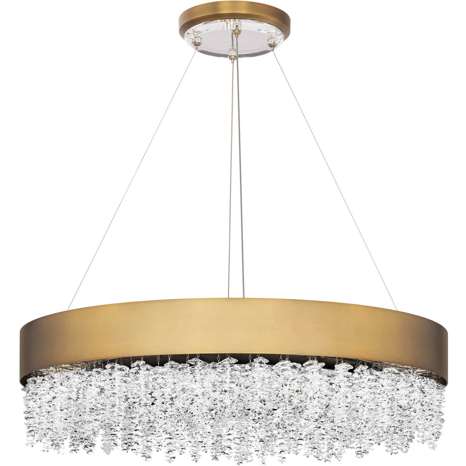 Signature Soleil LED 26 inch Aged Brass Pendant Ceiling Light, Schonbek Signature