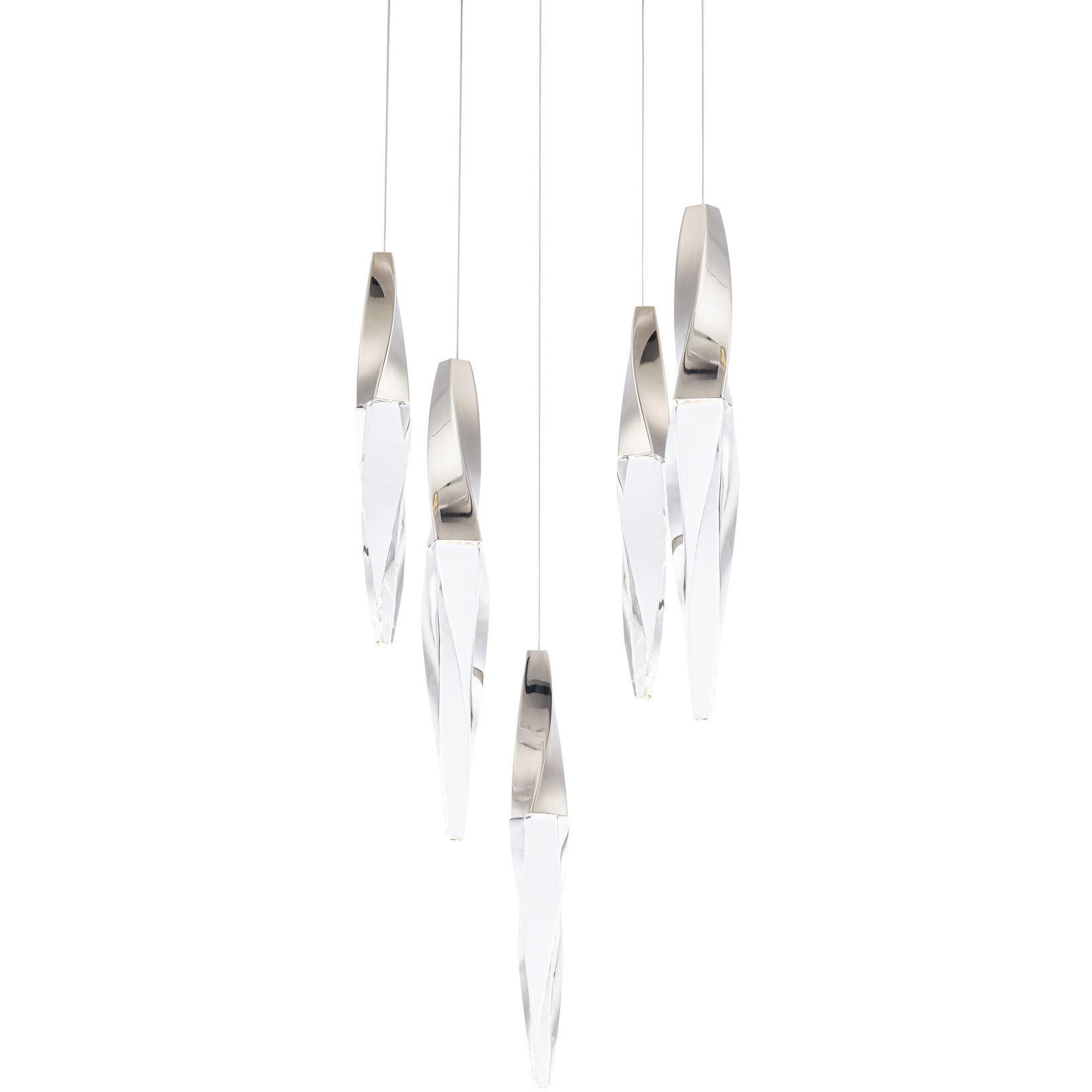 Beyond Kindjal LED 17 inch Polished Nickel Multi-Light Pendant Ceiling Light, Beyond