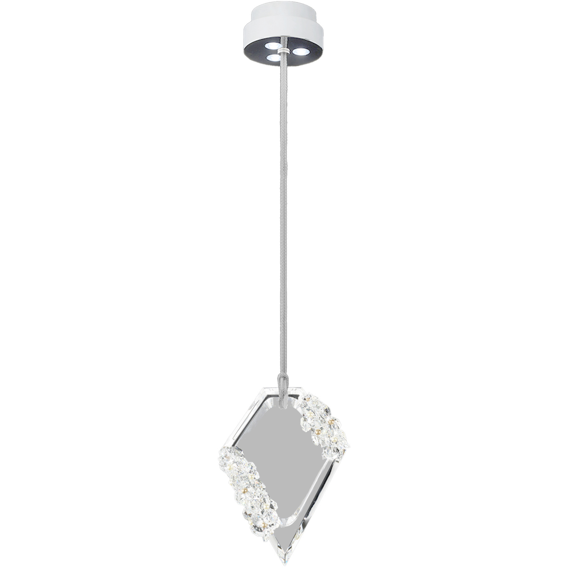 Forever Embelish LED 4.5 inch Polished Chrome with Silver Rope Mini-Pendant Ceiling Light, Silver Rope