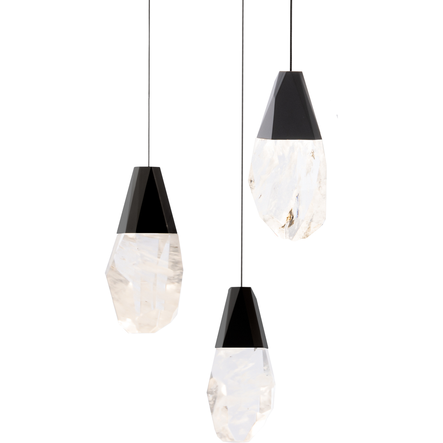 Beyond Martini LED 12 inch Black Multi-Light Pendant Ceiling Light in Optic Haze, Beyond